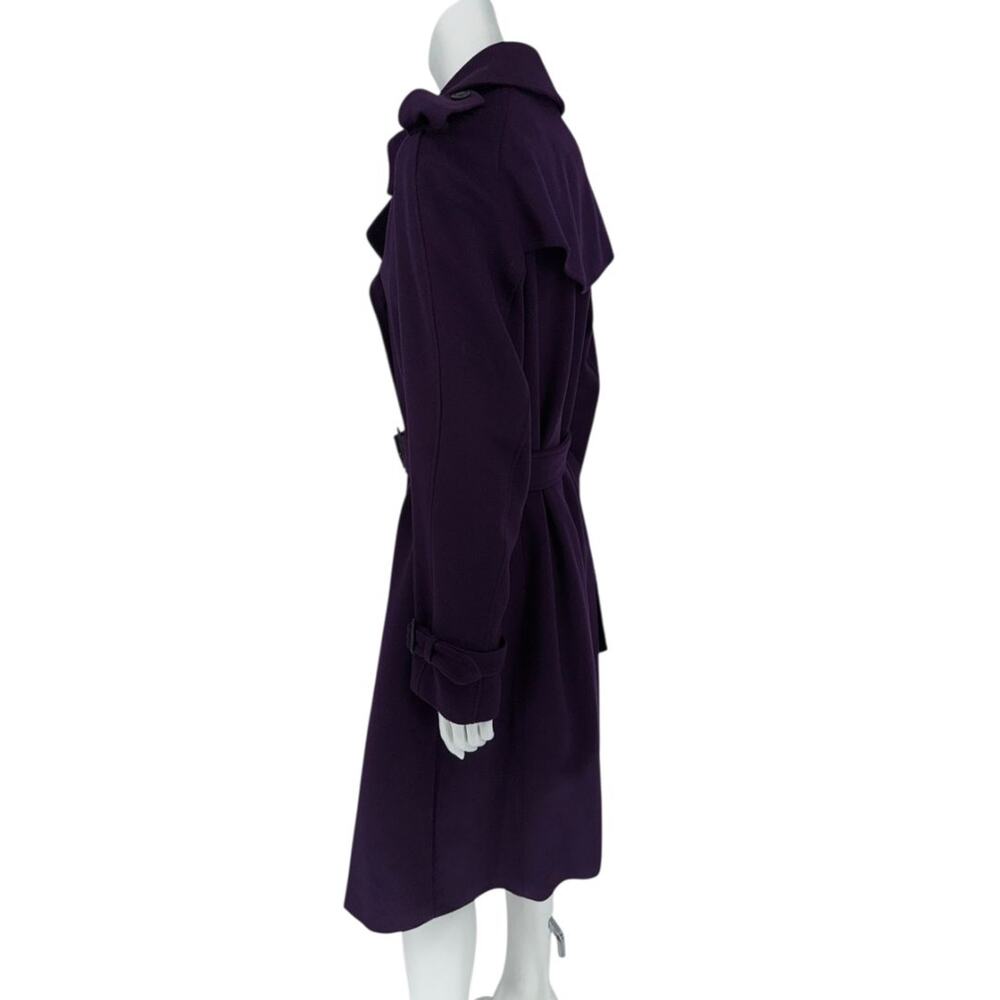 Burberry London Wool & Cashmere Trench Coat – Deep Purple US 12 - Picture 12 of 16